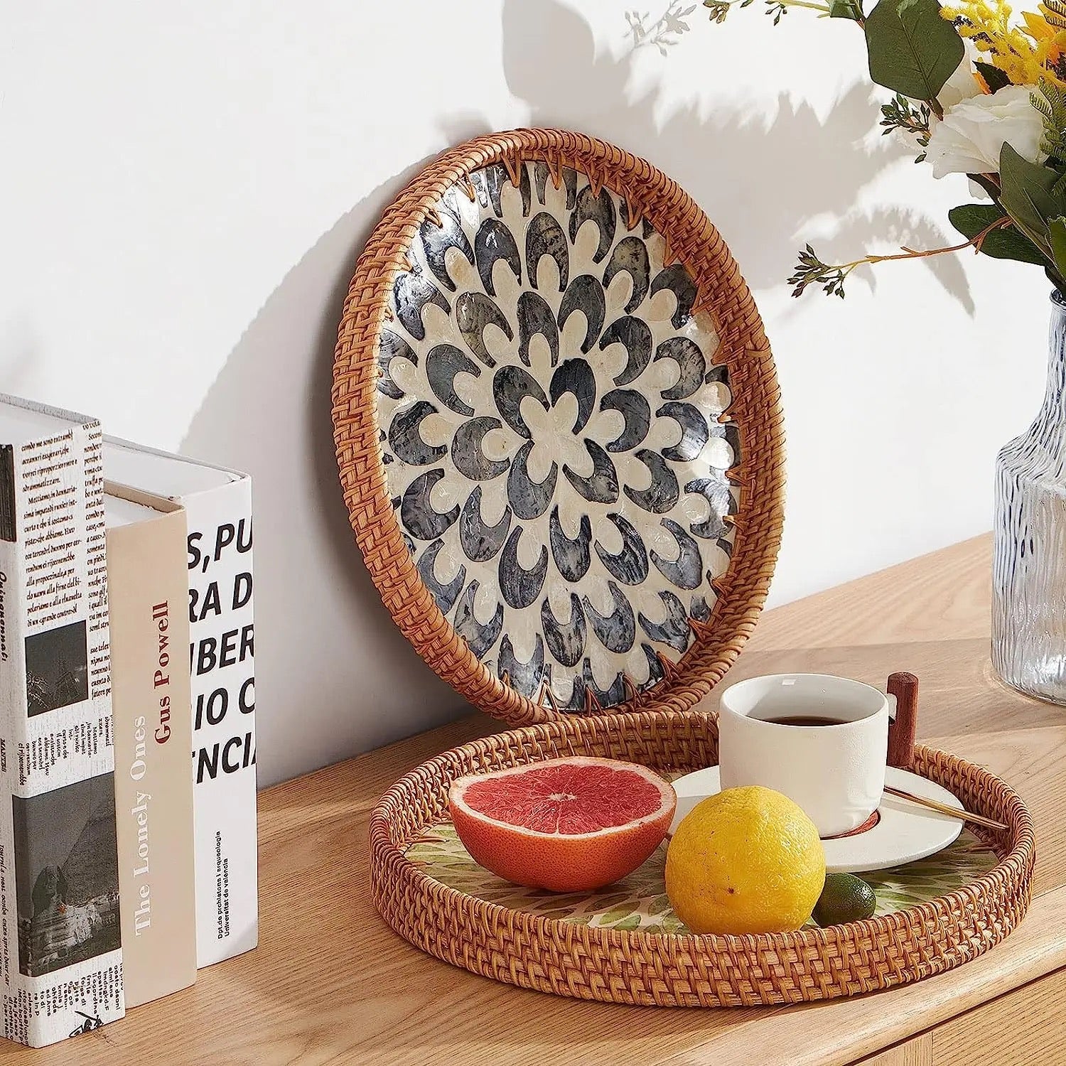 Bandeja em Rattan Lux