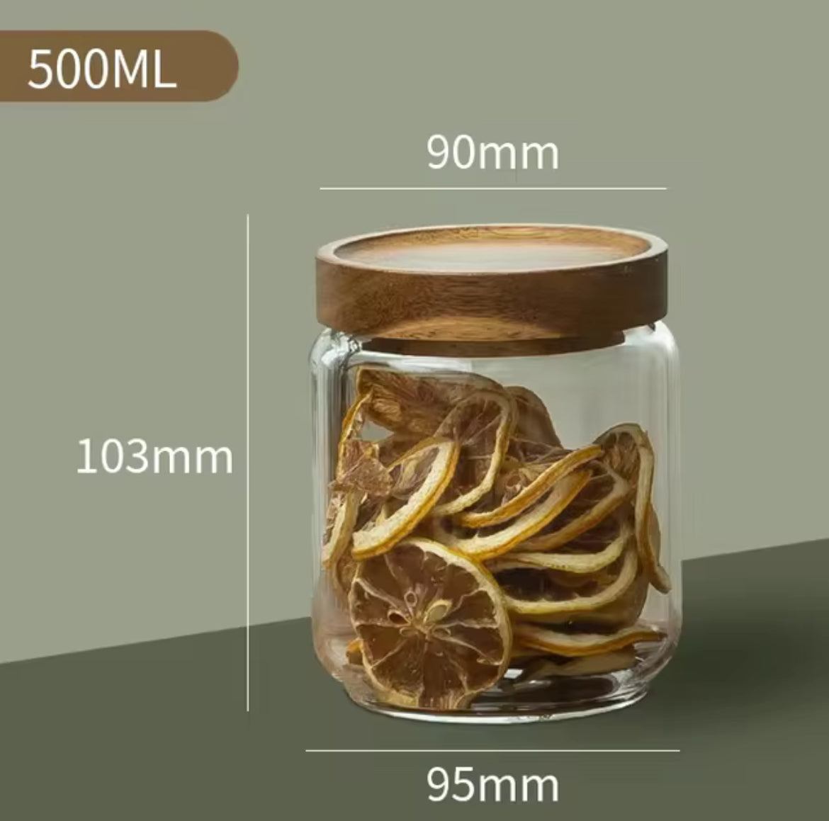 Potes Herméticos Wood em Vidro Borossilicato