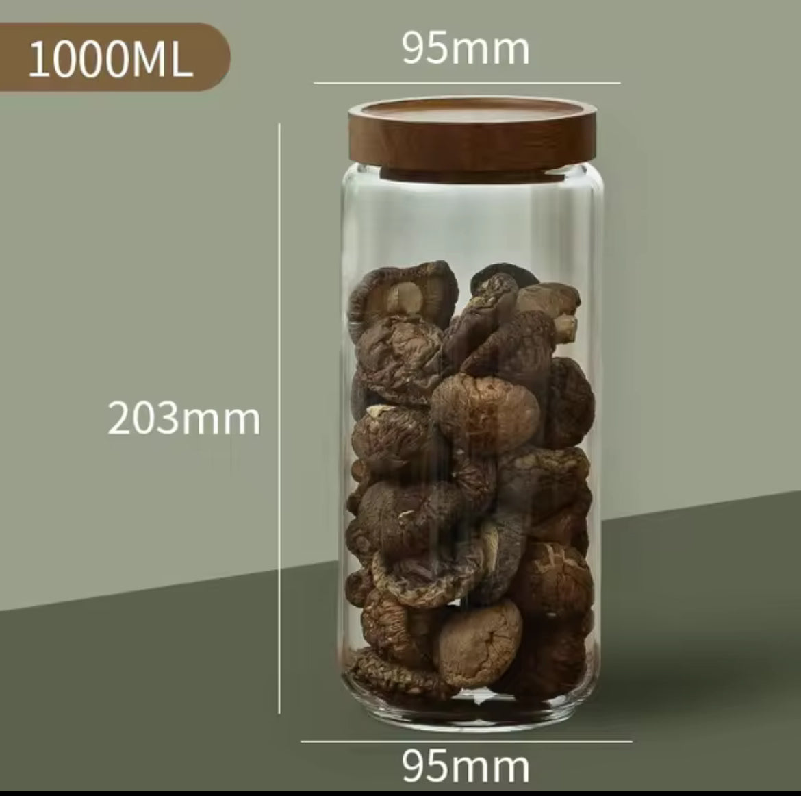 Potes Herméticos Wood em Vidro Borossilicato